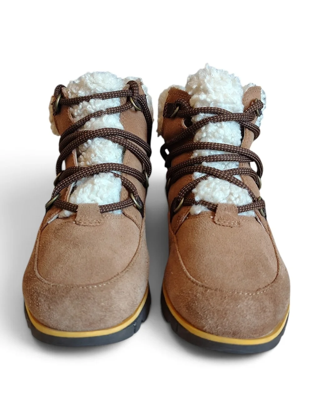 Sorel Harlow Lace Cozy Suede Waterproof Ankle Boots Shearling Women's Size 6